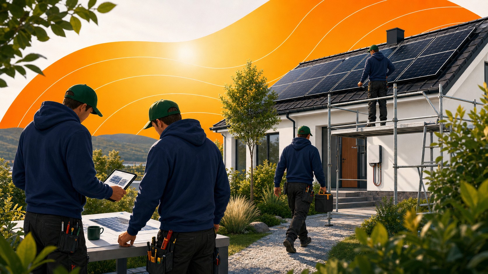 Elektrikerteam fra Pluggen Elektro på jobb ved norsk bolig